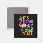 Funny Carnival Party Idea Flamingo Mardi Gras Magneet (Voorkant / Achterkant)