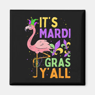 Funny Carnival Party Idea Flamingo Mardi Gras Magneet