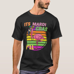 Funny Carnival Party Idea Flamingo Mardi Gras T-shirt