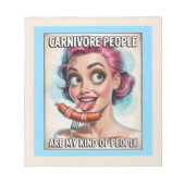 Funny Carnivore Bacon Sausage Meat BBQ Grill Humor Notitieblok (Voorkant)