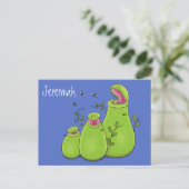 Funny carnivorous pitcher planten cartoon briefkaart (Staand voorkant)