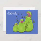 Funny carnivorous pitcher planten cartoon briefkaart (Voorkant / Achterkant)