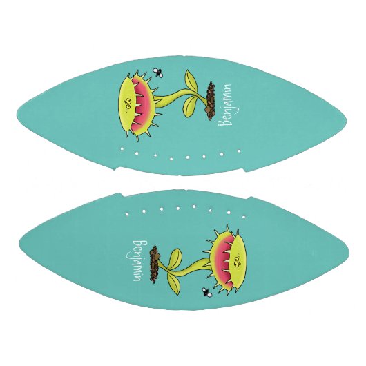 Funny carnivorous Venus fly trap plant cartoon American Football (Panelen)