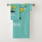 Funny carnivorous Venus fly trap plant cartoon Bad Handdoek (Insitu)