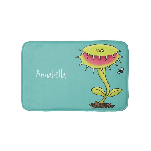 Funny carnivorous Venus fly trap plant cartoon Badmat (Voorkant)