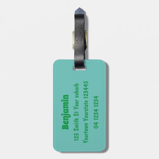 Funny carnivorous Venus fly trap plant cartoon Bagagelabel (Achterkant verticaal)