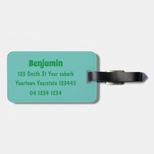 Funny carnivorous Venus fly trap plant cartoon Bagagelabel (Achterkant horizontaal)