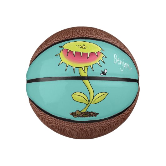 Funny carnivorous Venus fly trap plant cartoon Basketbal (Voorkant)
