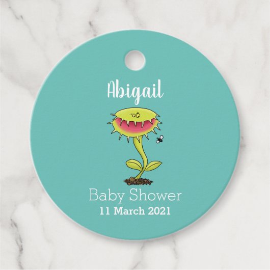 Funny carnivorous Venus fly trap plant cartoon Bedankjes Labels (Voorkant)