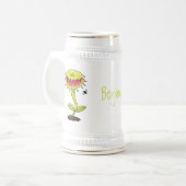 Funny carnivorous Venus fly trap plant cartoon Bierpul (Voorkant links)