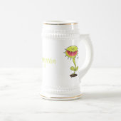 Funny carnivorous Venus fly trap plant cartoon Bierpul (Voorkant rechts)