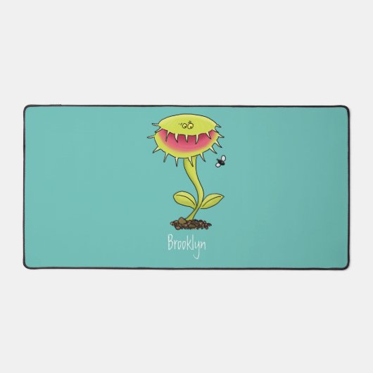 Funny carnivorous Venus fly trap plant cartoon Bureaumat (Voorkant)