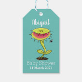 Funny carnivorous Venus fly trap plant cartoon Cadeaulabel (Voorkant)