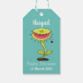 Funny carnivorous Venus fly trap plant cartoon Cadeaulabel (Achterkant)