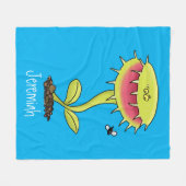 Funny carnivorous Venus fly trap plant cartoon Fleece Deken (Voorkant (Horizontaal))
