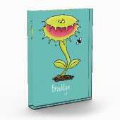 Funny carnivorous Venus fly trap plant cartoon Fotoblokken (Links)