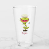 Funny carnivorous Venus fly trap plant cartoon Glas (Voorkant)