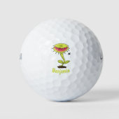 Funny carnivorous Venus fly trap plant cartoon Golfballen (Voorkant)