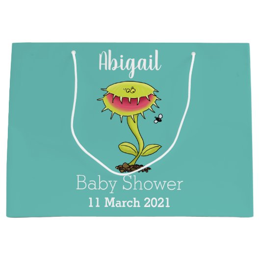 Funny carnivorous Venus fly trap plant cartoon Groot Cadeauzakje (Voorkant)