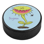 Funny carnivorous Venus fly trap plant cartoon Hockey Puck (3/4)