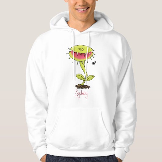 Funny carnivorous Venus fly trap plant cartoon Hoodie (Voorkant)
