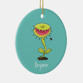 Funny carnivorous Venus fly trap plant cartoon Keramisch Ornament (Rechts)