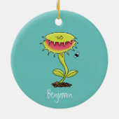 Funny carnivorous Venus fly trap plant cartoon Keramisch Ornament (Achterkant)