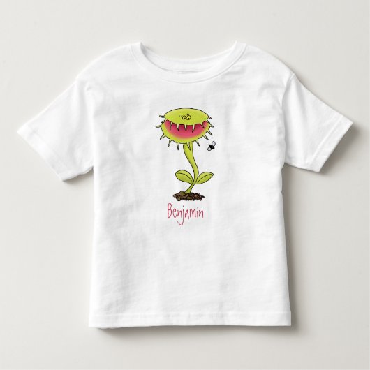 Funny carnivorous Venus fly trap plant cartoon Kinder Shirts (Voorkant)