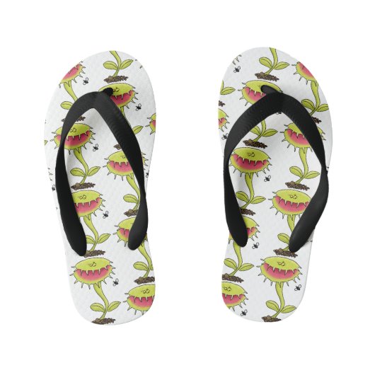Funny carnivorous Venus fly trap plant cartoon Kinder Teenslippers (Voetbed)