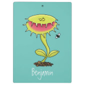 Funny carnivorous Venus fly trap plant cartoon Klembord (Achterkant)