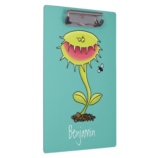 Funny carnivorous Venus fly trap plant cartoon Klembord (Rechts)