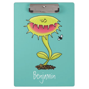 Funny carnivorous Venus fly trap plant cartoon Klembord