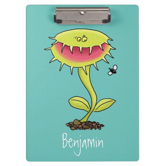 Funny carnivorous Venus fly trap plant cartoon Klembord (Voorkant)