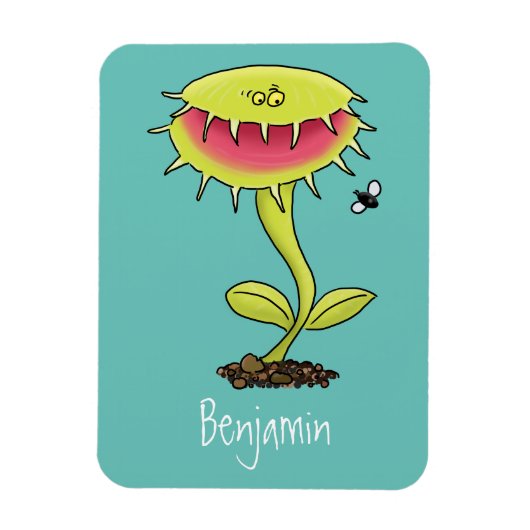 Funny carnivorous Venus fly trap plant cartoon Magneet (Verticaal)