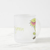 Funny carnivorous Venus fly trap plant cartoon Matglas Koffiemok (Voorkant rechts)