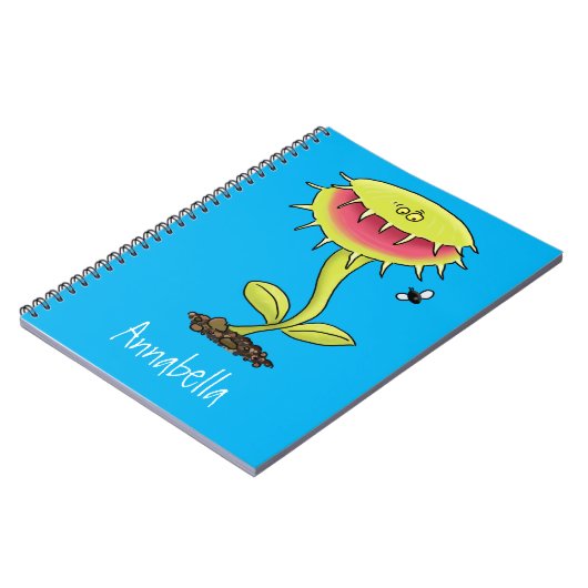 Funny carnivorous Venus fly trap plant cartoon Notitieboek (Linkerzijde)