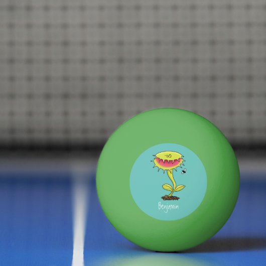 Funny carnivorous Venus fly trap plant cartoon Pingpongbal (Net)
