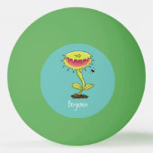 Funny carnivorous Venus fly trap plant cartoon Pingpongbal (Achterkant)