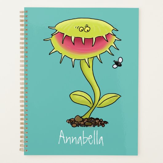 Funny carnivorous Venus fly trap plant cartoon Planner (Voorkant)