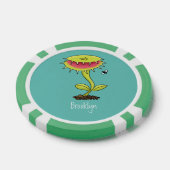 Funny carnivorous Venus fly trap plant cartoon Poker Chips (Enkel)
