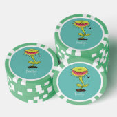 Funny carnivorous Venus fly trap plant cartoon Poker Chips (Opstapeling)