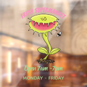 Funny carnivorous Venus fly trap plant cartoon Raamsticker (Vel 2)