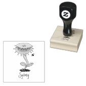 Funny carnivorous Venus fly trap plant cartoon Rubberstempel (Gestempeld)
