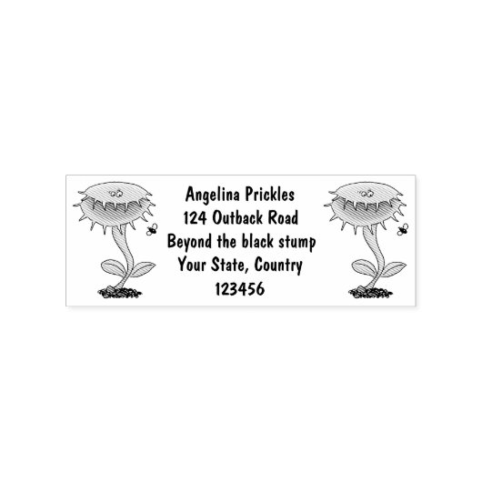 Funny carnivorous Venus fly trap plant cartoon Rubberstempel (Afrduk)
