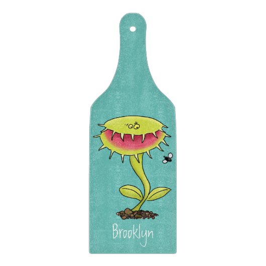 Funny carnivorous Venus fly trap plant cartoon Snijplank (Voorkant)