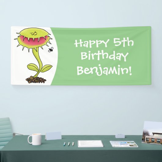 Funny carnivorous Venus fly trap plant cartoon Spandoek (Beurs)