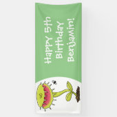 Funny carnivorous Venus fly trap plant cartoon Spandoek (Verticaal)