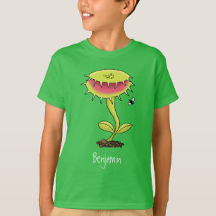 Funny carnivorous Venus fly trap plant cartoon T-shirt