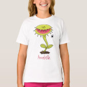 Funny carnivorous Venus fly trap plant cartoon T-shirt (Voorkant)