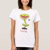 Funny carnivorous Venus fly trap plant cartoon T-shirt (Voorkant)